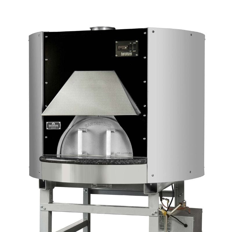 Earthstone Model-90-PAGW GAS WOOD HYBRID Stainless Steel Hood Side View Close Up