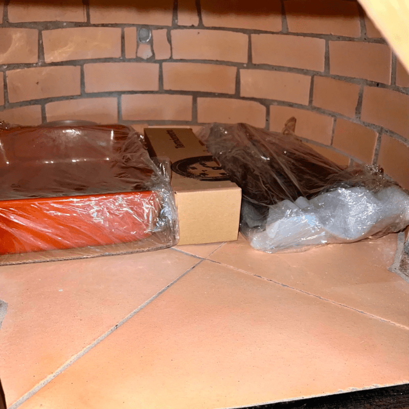 inside the Traditional Brick Pizza Oven