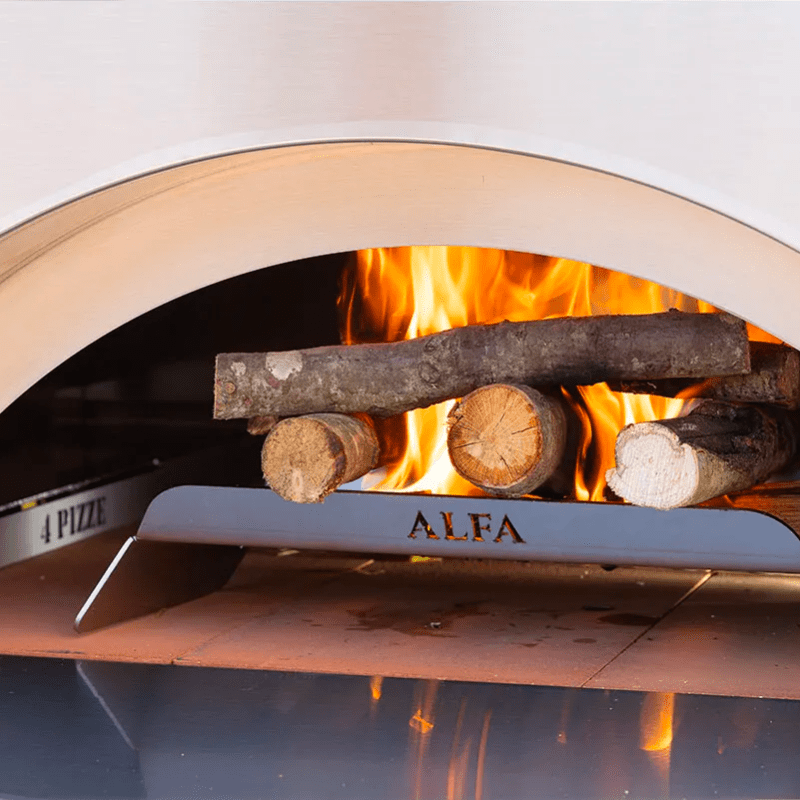 Burner Cover and Wood Holder inside the Alfa Oven