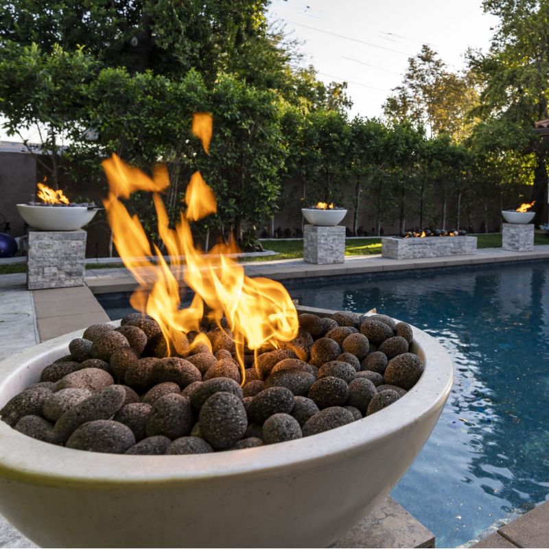 Luna Concrete Fire Bowl in Ash