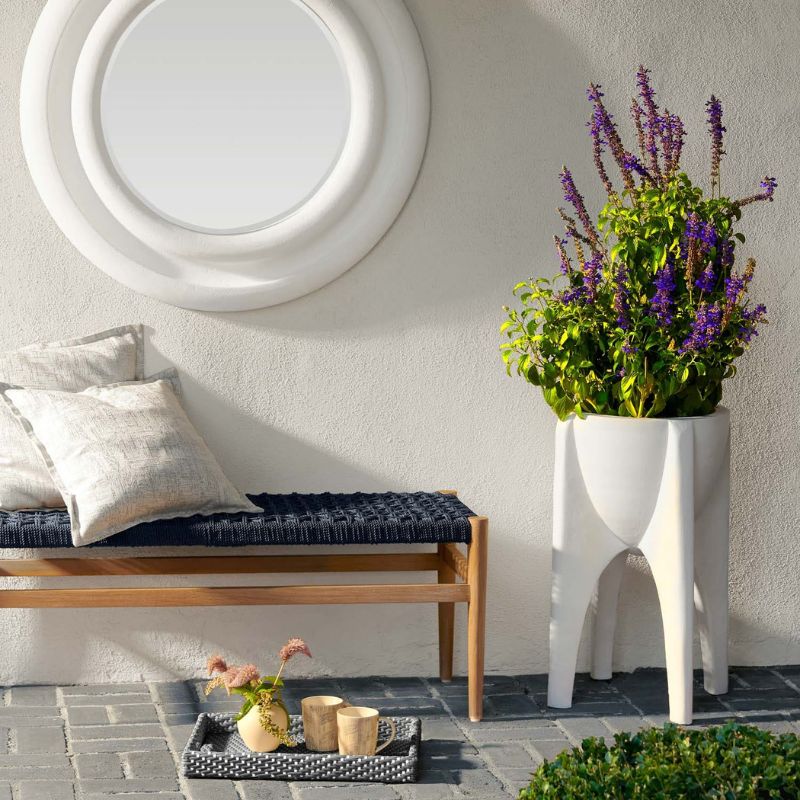 Larsson Navy Twisted Faux Bench