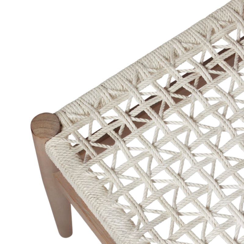 Larsson White Twisted Faux Bench