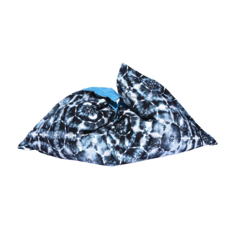 Ledge Laze Luxury Pool Pillow in Shibori Blue Fabric