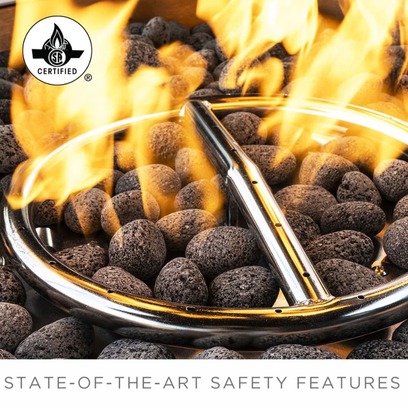 CSA-certified Ledge Halo Firepit with Wind-Sense flameout sensor