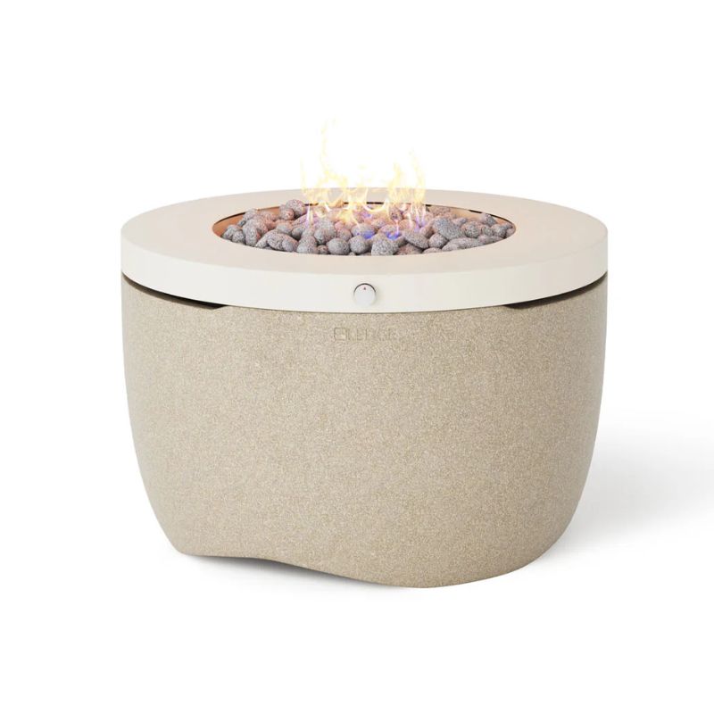 Ledge Halo Firepit outdoor propane fire table with PivotGlide lid in color Sunset