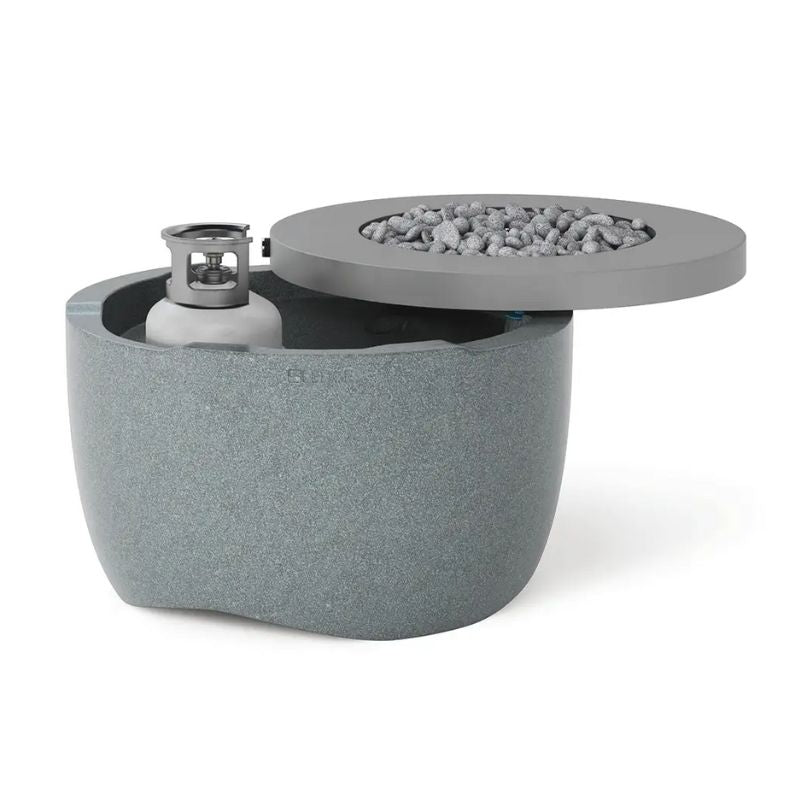 Concealed propane storage in the Ledge Halo Firepit