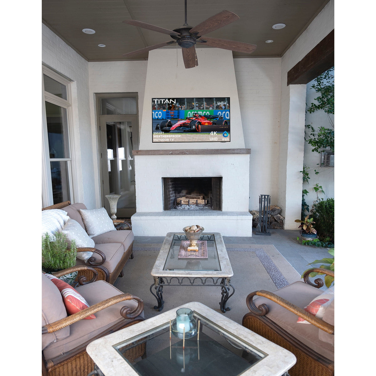 Titan Weatherproof Outdoor TV Partial Sun S-100 Samsung UHD 4K Smart TV
