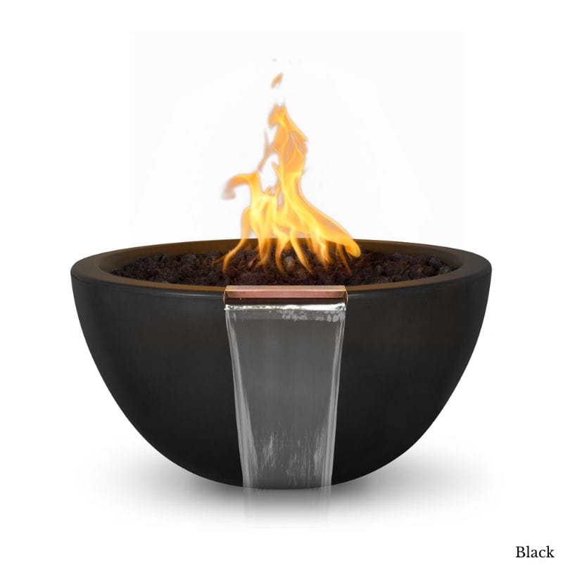 Luna Concrete GFRC Fire and Water Bowl Black