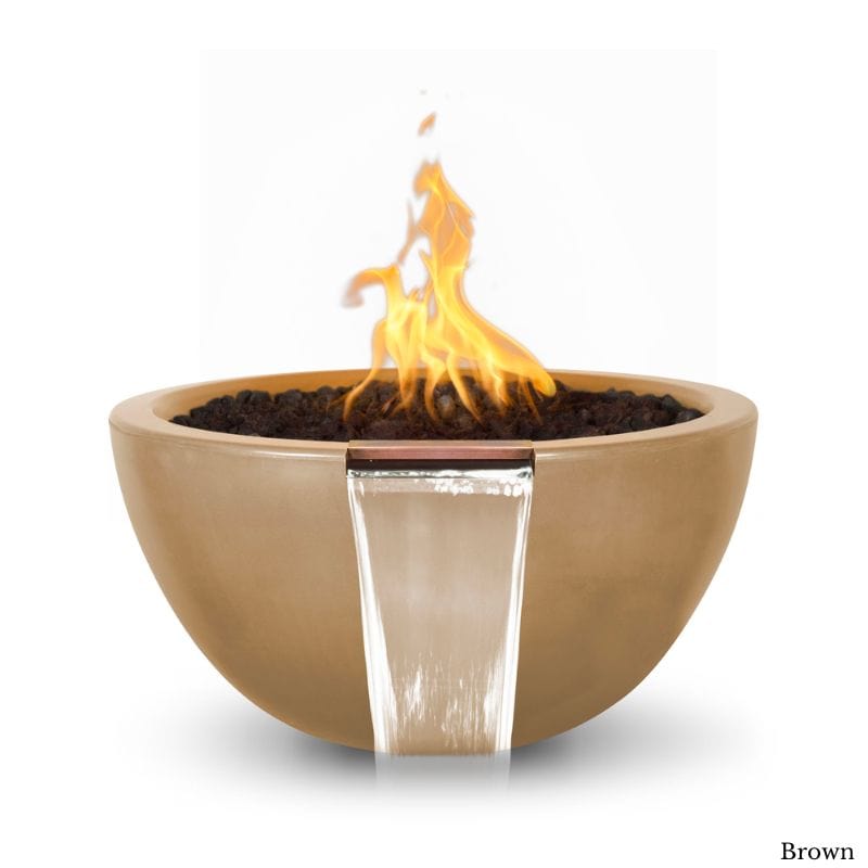 Luna Concrete GFRC Fire and Water Bowl Brown