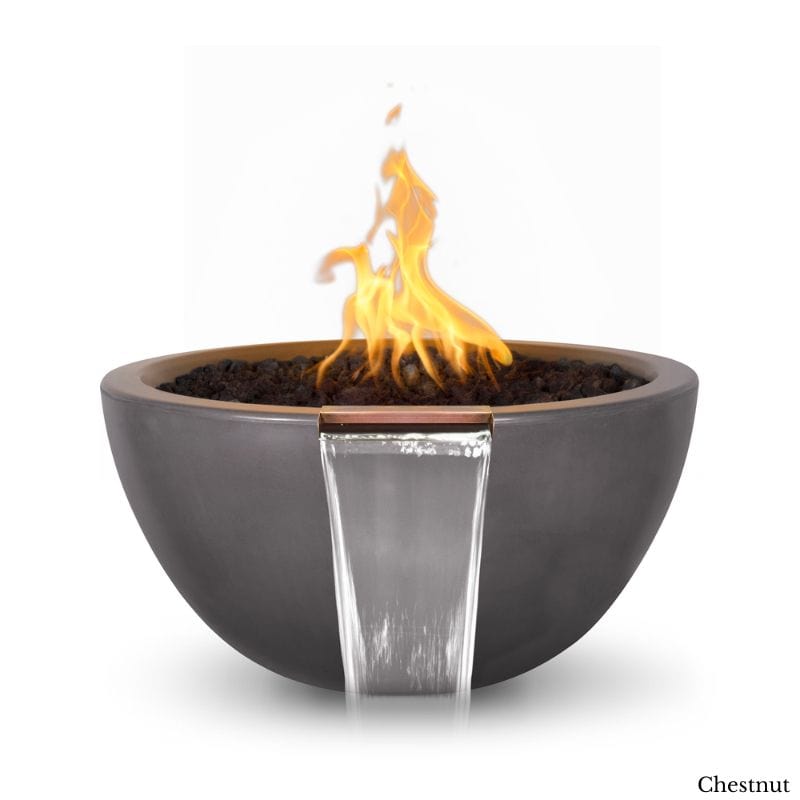 Luna Concrete GFRC Fire and Water Bowl Chestnut