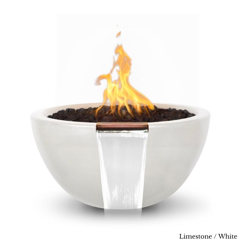 Luna Concrete GFRC Fire and Water Bowl  Vanilla