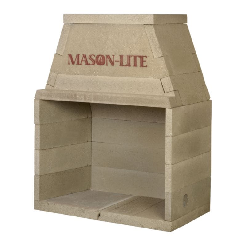 Burning Firewood in the Mason-Lite Outdoor Fireplace