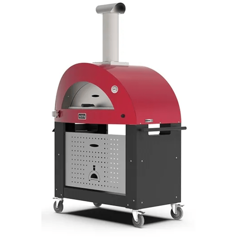 Alfa Ovens MODERNO 3 Pizze Gas Oven with Base side handle view
