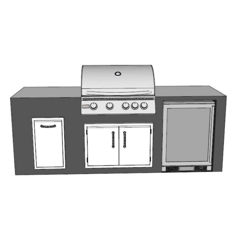 8-ft Outdoor Kitchen Island