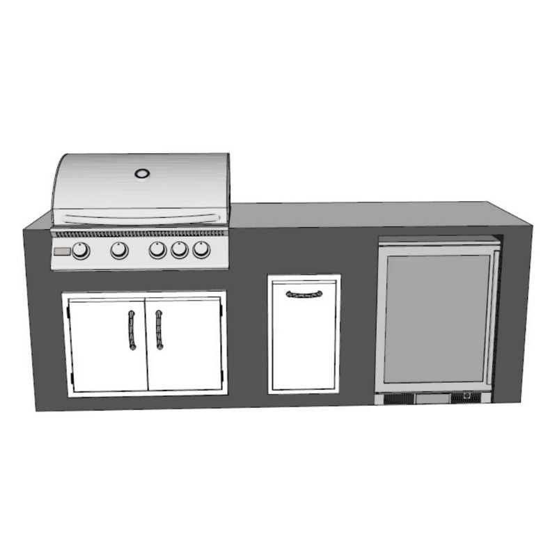 8-ft Outdoor Kitchen Island