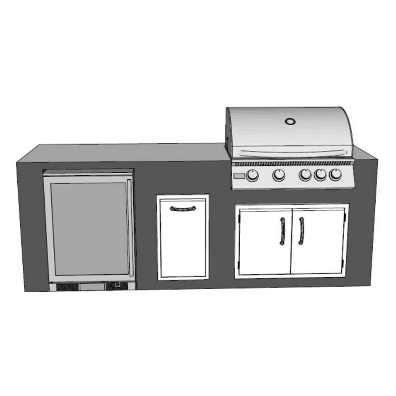 8-ft Outdoor Kitchen Island