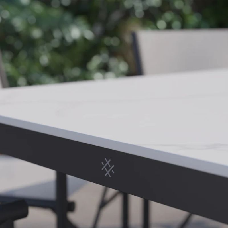 Glacier White OuterStone Tabletop Outdoor Dining table with Outer Logo