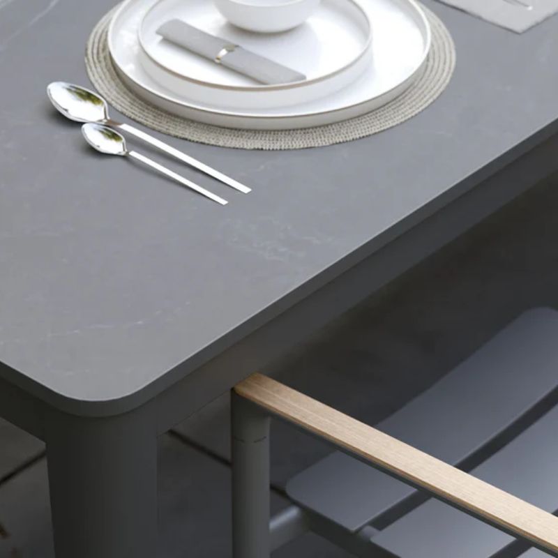 Close Up Detail of the OuterStone tabletop and Armchair