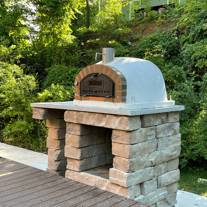 Pizzaioli Rustic Red Smooth Brick and Mortar Finish Arch Oven 