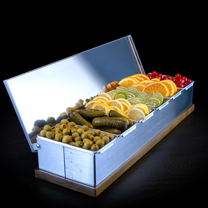 6-Compartment Toppings for cocktail garnish