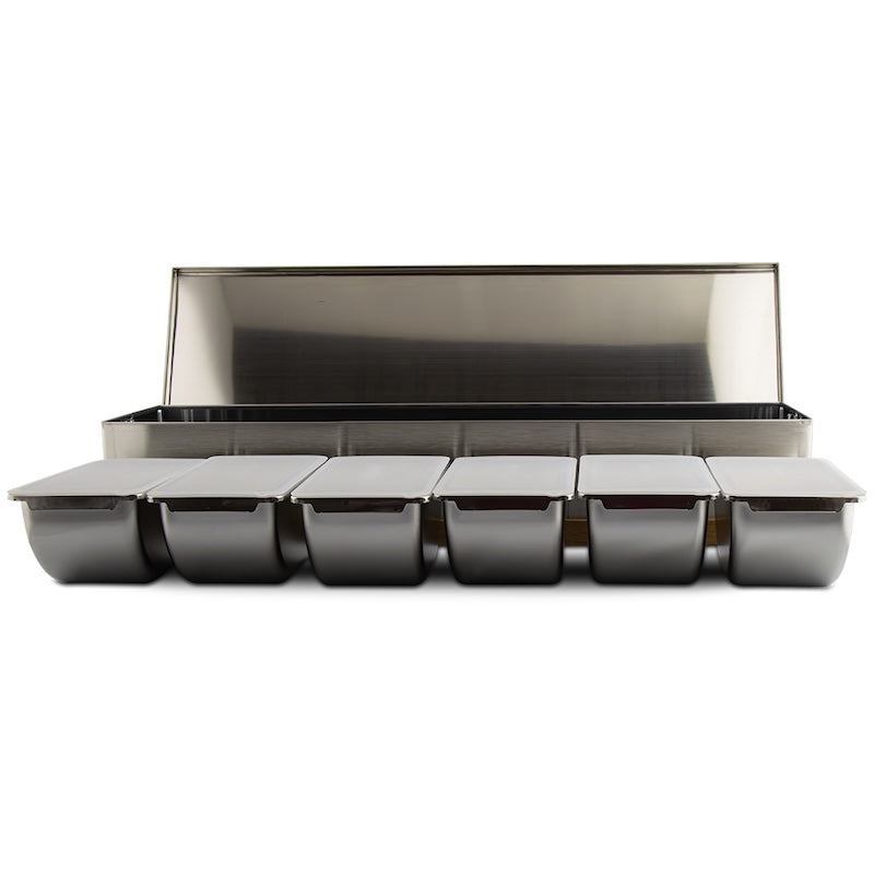 Removable Stainless Steel Condiment Holders with Silicone Lids