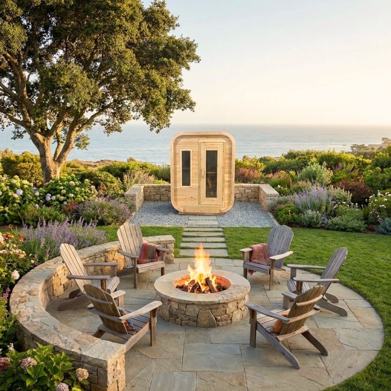 ThermaVèra Core 2-Seater Compact Outdoor Sauna Package