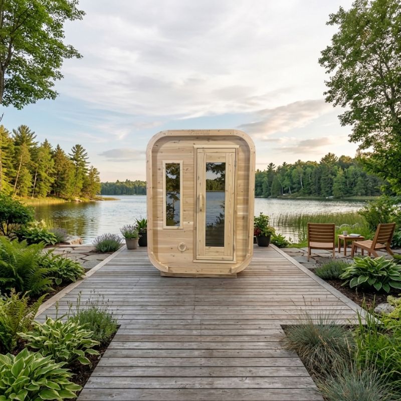 ThermaVèra Core 2-Seater Compact Outdoor Sauna Package