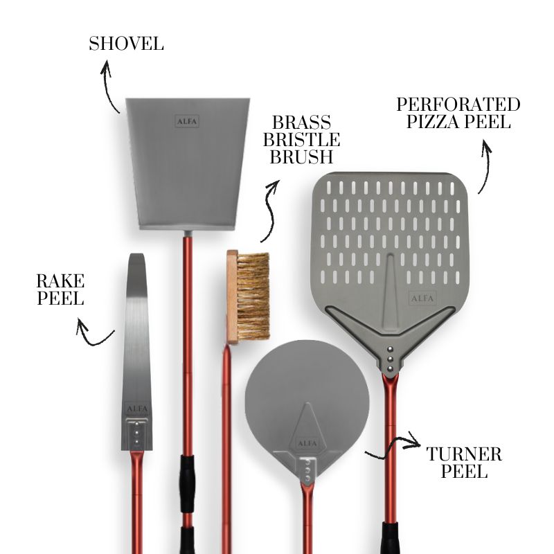 5-piece Red Alfa Peel Set Labelled