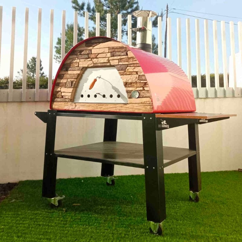 Pizza Oven Cart/Stand with the Maximus Prime Large Red Pizza Oven