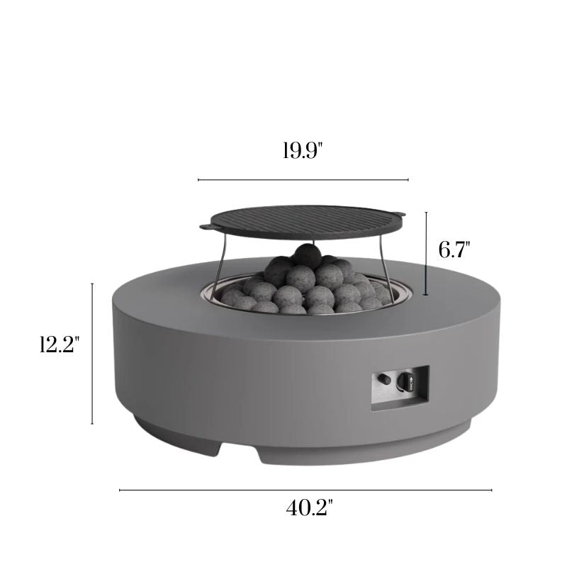 Concrete Fire Pit Table Cooking Set