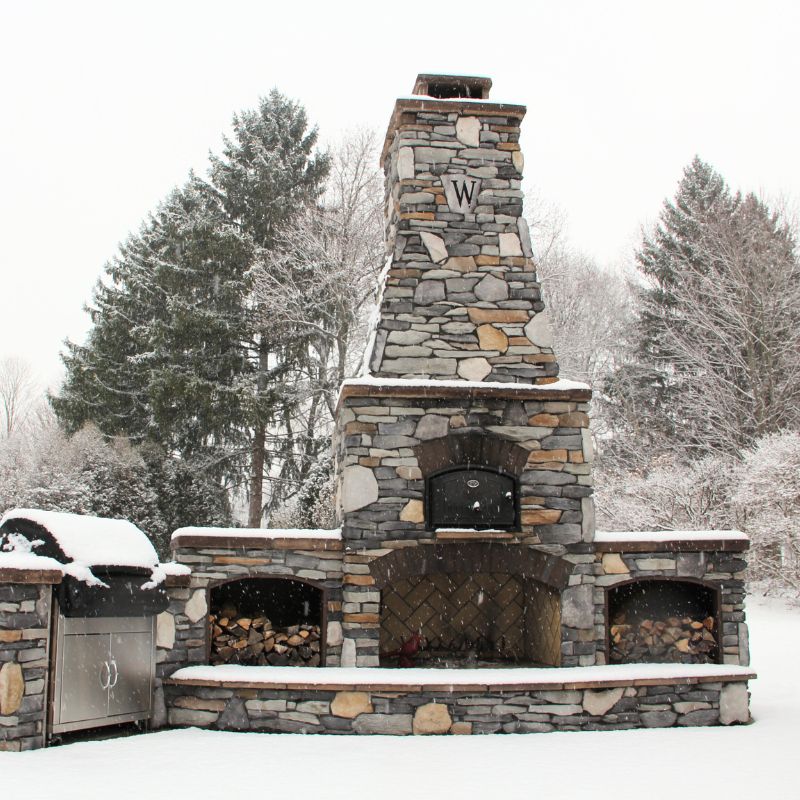 Round Grove Fiesta Outdoor Pizza Oven Fireplace Combo