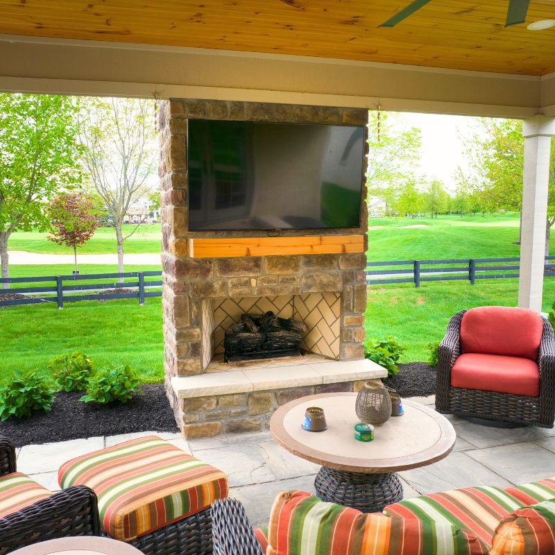 Round Grove Fireplace Kit in Mezzo