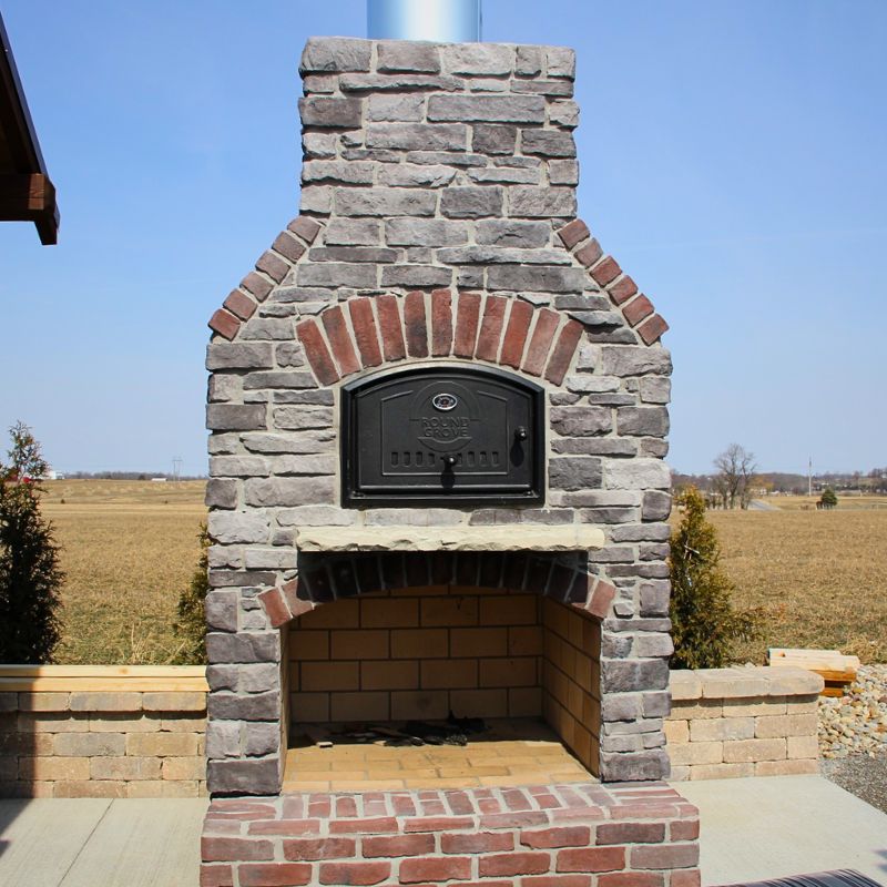 Round Grove Fiesta Outdoor Pizza Oven Fireplace Combo