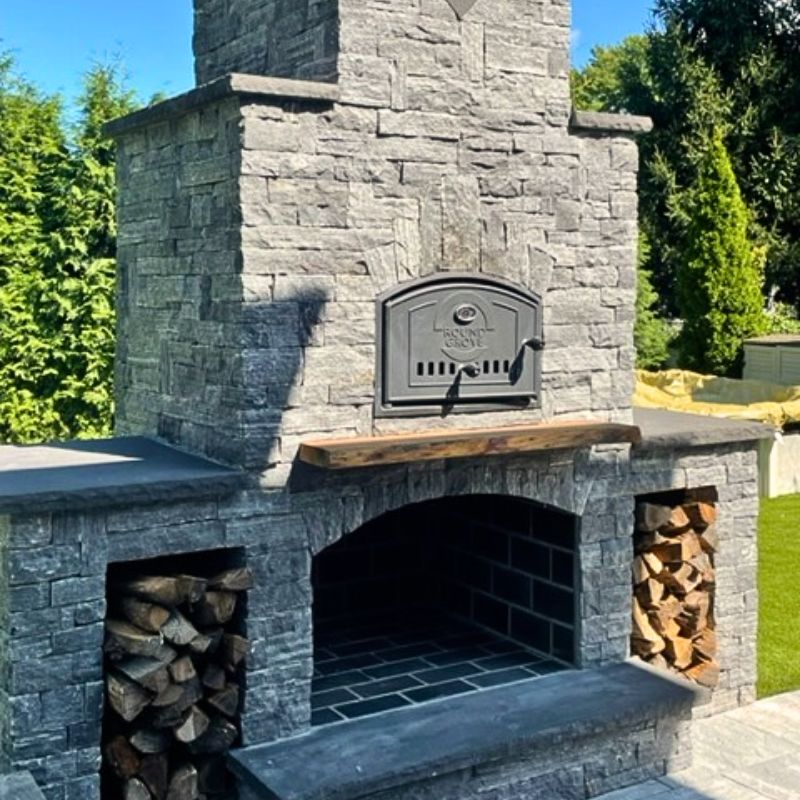 Round Grove Fiesta Outdoor Pizza Oven Fireplace Combo