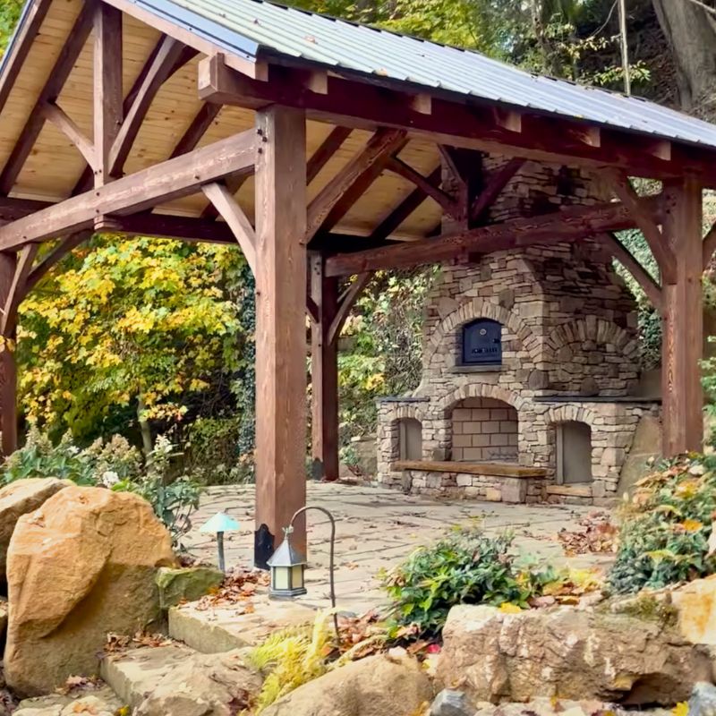 Round Grove Baha Gas Fireplace and Wood Pizza Oven Combo