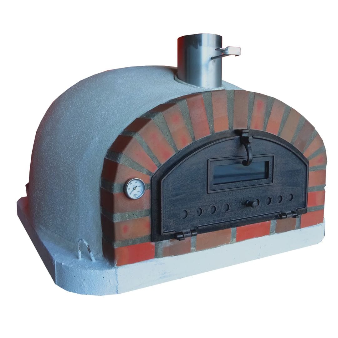 Pizzaioli Rustic Red Smooth Brick and Mortar Finish Arch Oven 