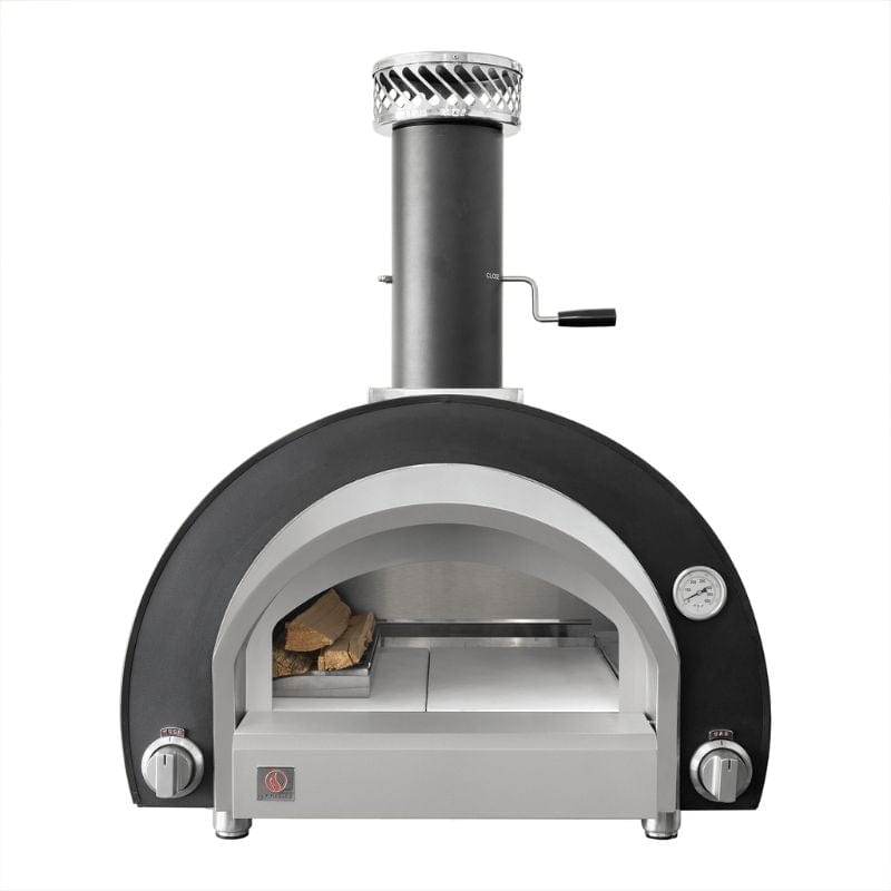 Summerset Hybrid Gas/Wood Outdoor Pizza Oven in an outdoor kitchen countertop
