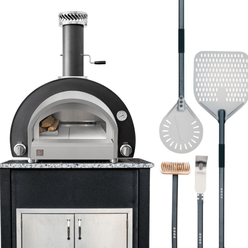 Summerset Hybrid Oven on Granite Kitchen Island and Cooking Tools