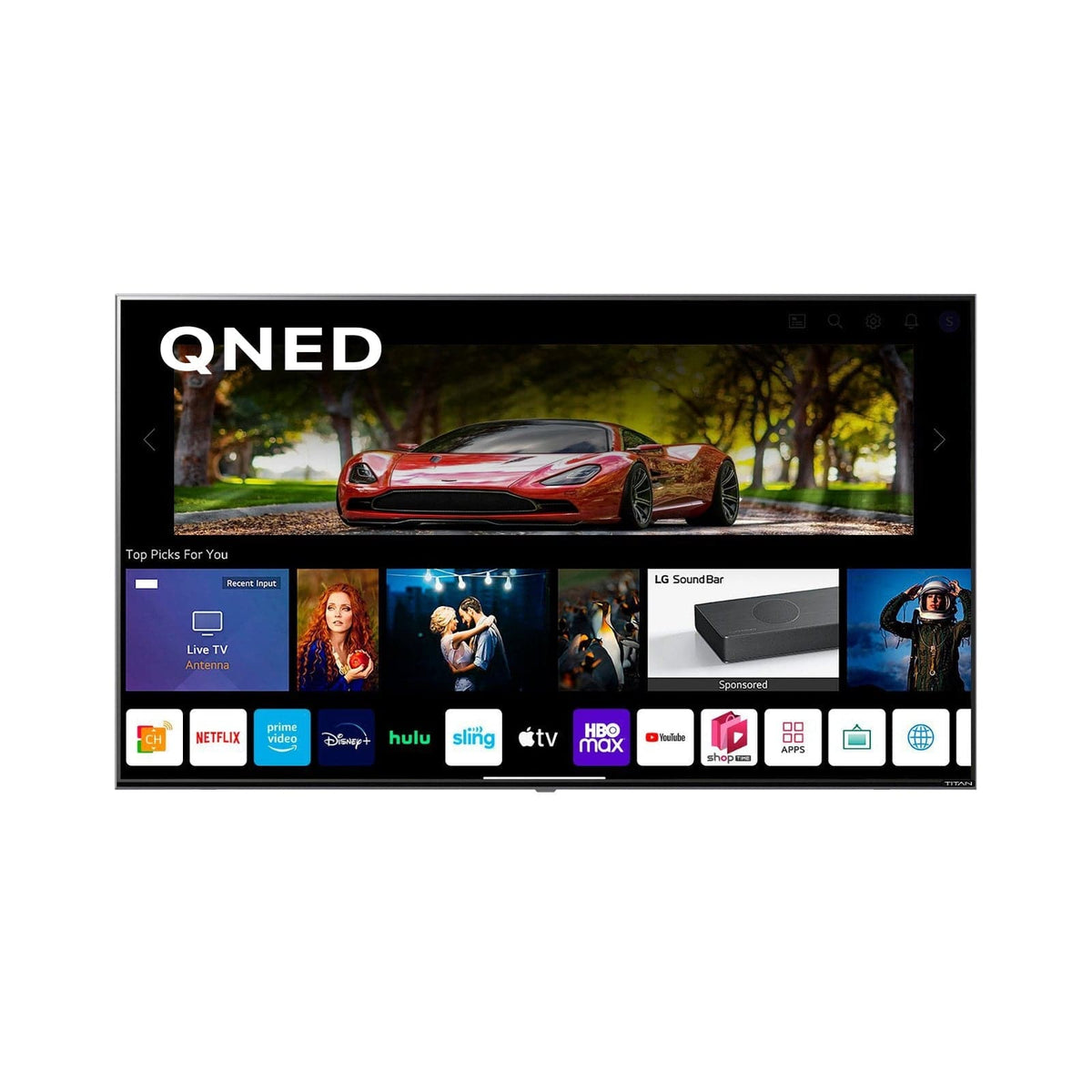 Titan Weatherproof Outdoor TV Full Sun L-200 LG QNED 4K Smart TV