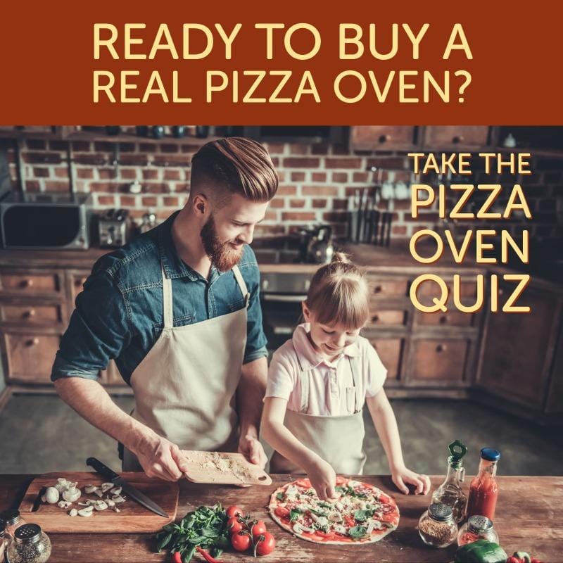 Man and girl making pizzas to cook in their pizza oven