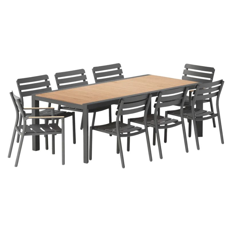 Teak + Aluminum Outdoor Expandable Dining Table Sets