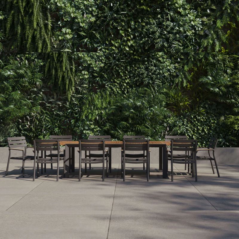 Teak + Aluminum Outdoor Expandable Dining Table Sets