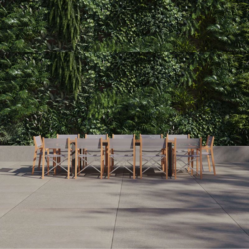 Teak + Aluminum Outdoor Expandable Dining Table Sets