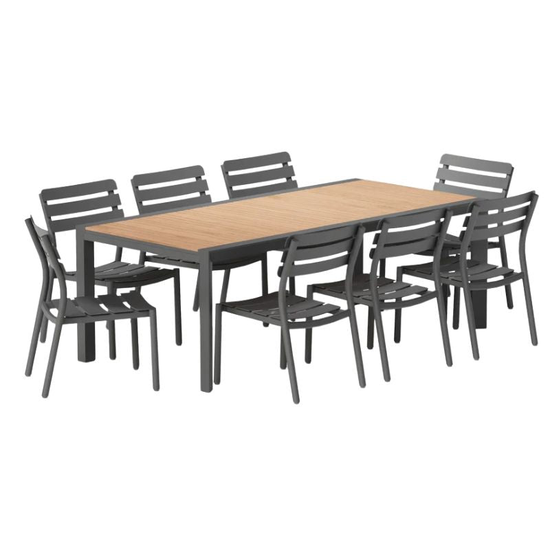 Teak + Aluminum Outdoor Expandable Dining Table Sets