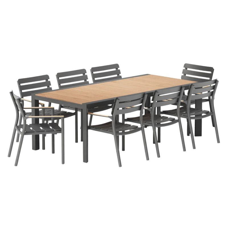 Teak + Aluminum Outdoor Expandable Dining Table Sets
