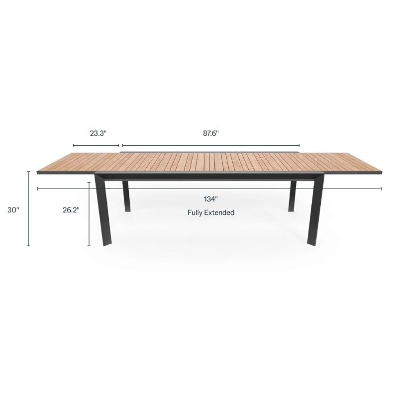 Teak + Aluminum Outdoor Expandable Dining Table Sets