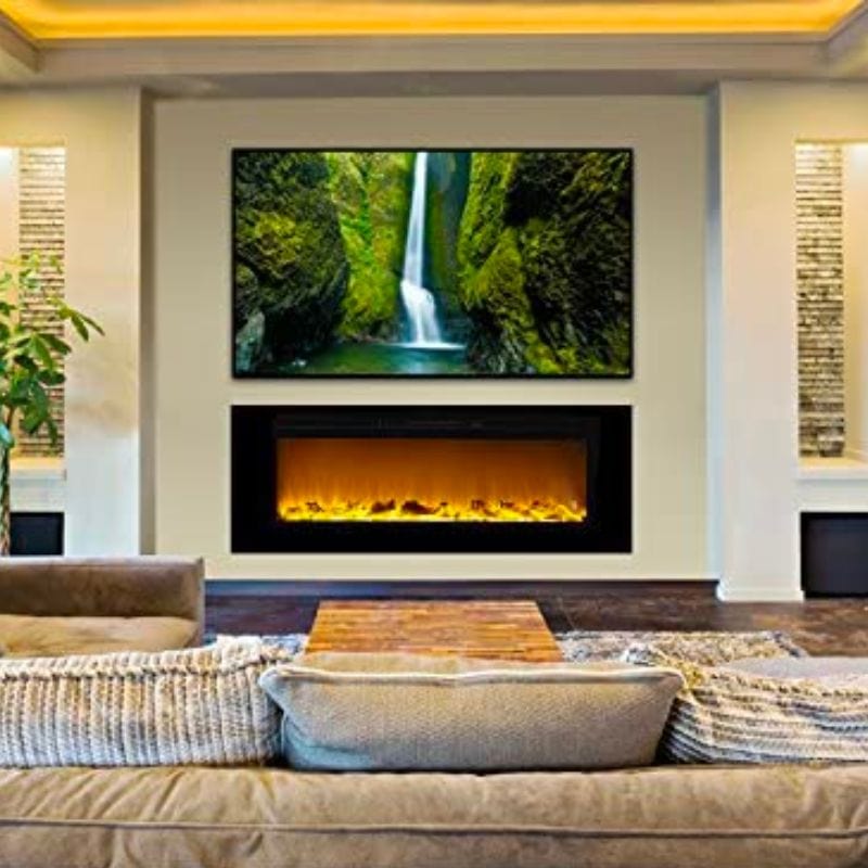 Touchstone Sideline 60&quot; Recessed/Wall Electric Fireplace