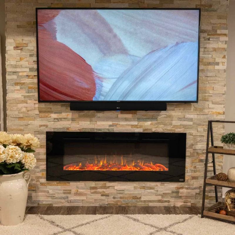 Touchstone Sideline 60&quot; Recessed/Wall Electric Fireplace