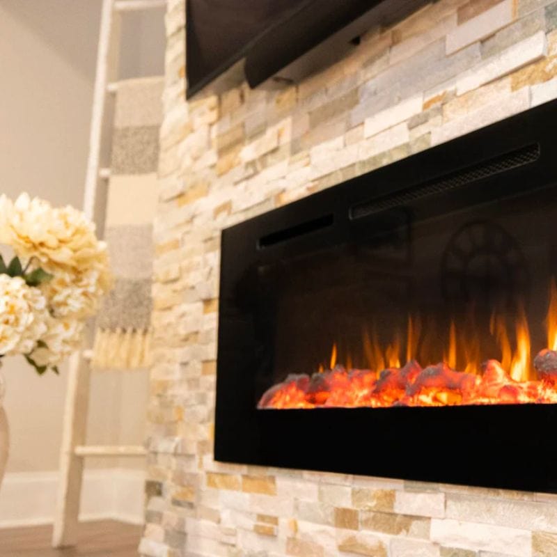 Touchstone Sideline 60&quot; Recessed/Wall Electric Fireplace