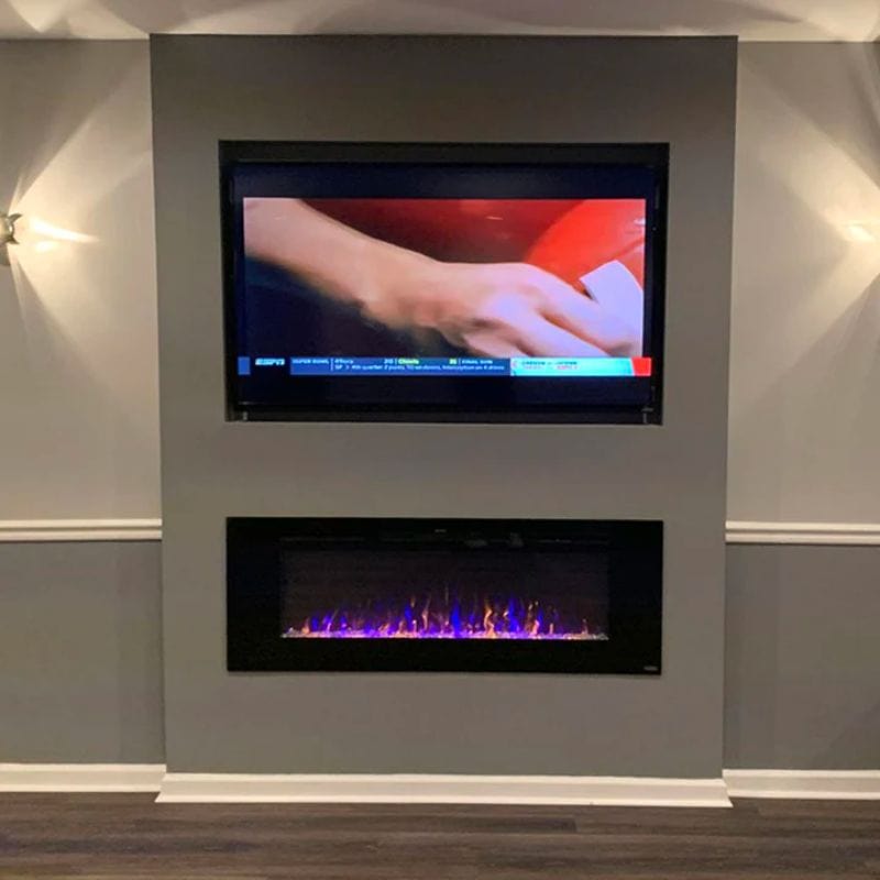 Touchstone Sideline 60&quot; Recessed/Wall Electric Fireplace